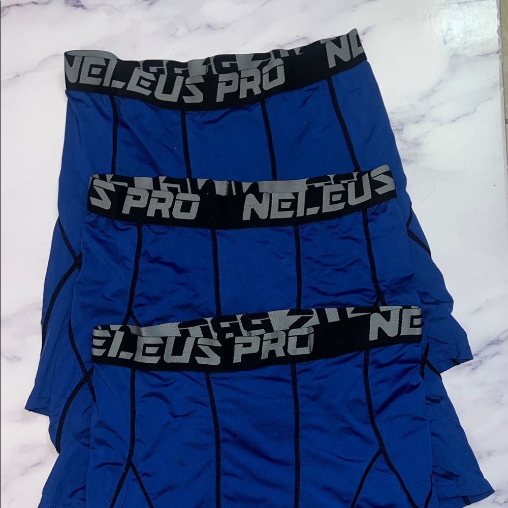 Neleus Pro Blue Athletic Shorts